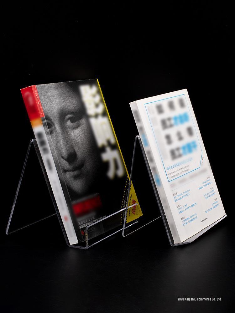 Transparent Acrylic Bookstand: Bookshelf Bookend & Desktop Display Rack