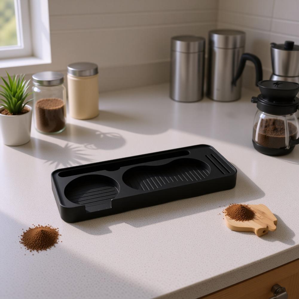 Non-Slip Espresso Tamping Pad Food-Grade Silicone Distributor Brush Mat Countertop Use