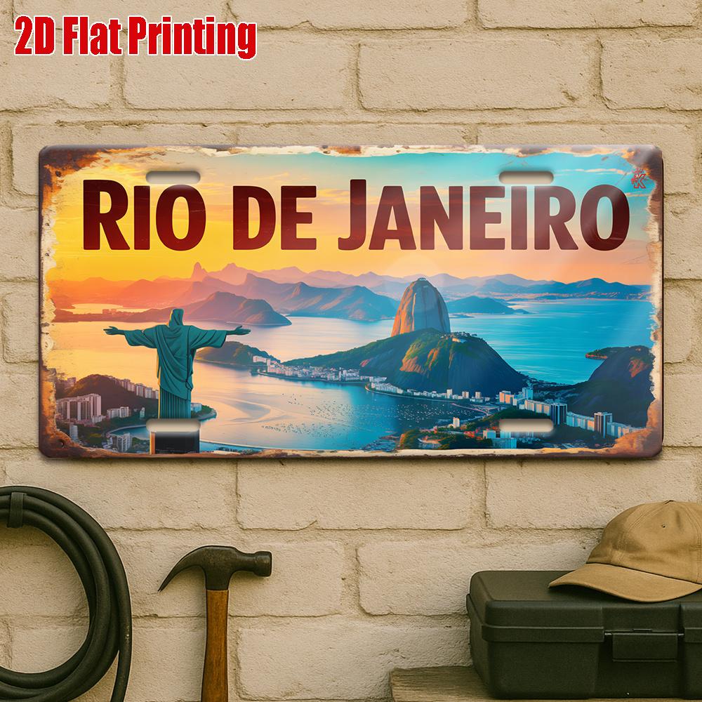 D Flat Pc D Flat Posters D Printed Item Z Sign Featuring Rio De Janeiro Landmarks Outdoor Plaque Wall Decor