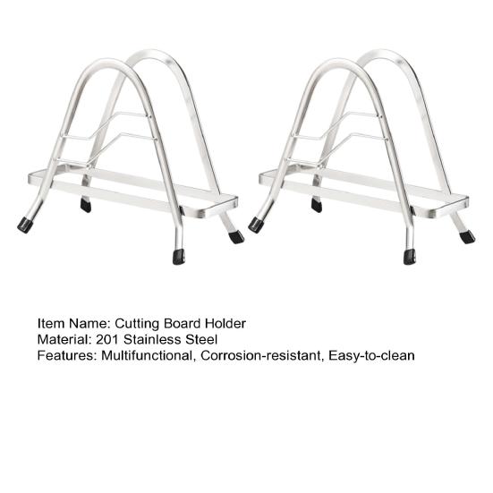 Cutting Board Holder Triangle Stainless Steel Chopping Board Organizer Anti-Slip Pan Rack Cutting Board Storage Stand for Kitchen Countertop