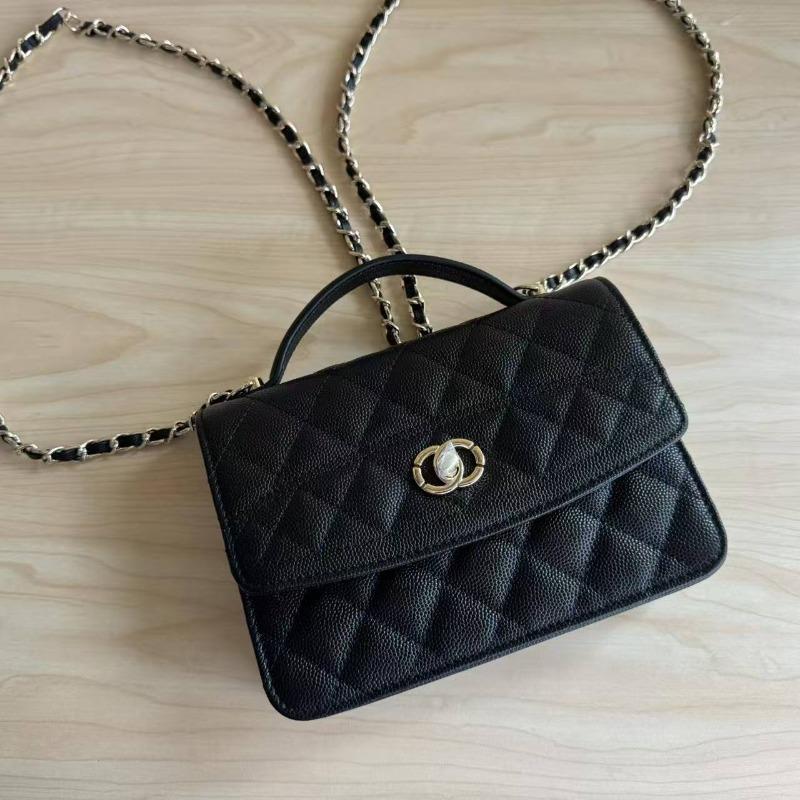 New Shoulder Bag, Leather Rhombus Bag, Double Shoulder Chain Bag, Portable Messenger Bag, Women's Versatile Trend Commuter Bag