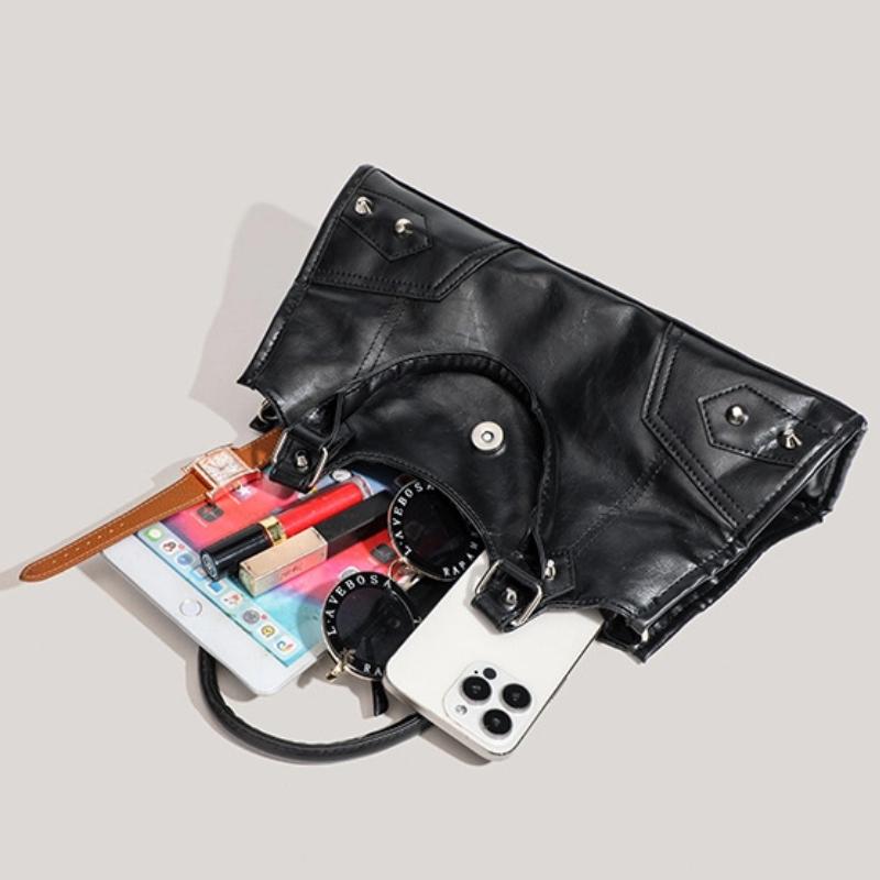 Y2K Korean Gothic Star Girl Black Bag Aesthetic Vintage Fairy Grunge Punk Goth Purse Shoulder Handbags Bucket Tote Bags Women