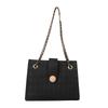 Fashionable Vintage Pattern Chain Shoulder Bag Versatile Pu Leather Crossbody Bag