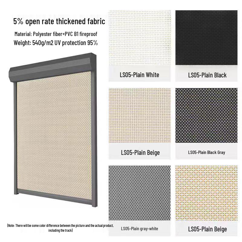 Smart Windproof Electric Roller Blind: Automatic Lifting, Light Blocking, Rainproof, Mosquito-Proof, Remote-Controlled Balcony Curtain.