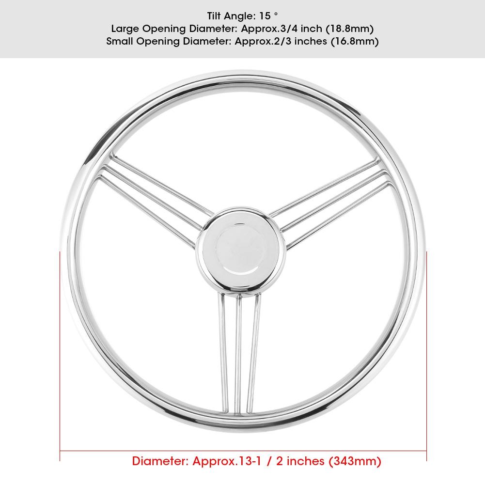131 2 Inch 9Spoke Marine Boat Steering Wheel Stainless Steel 15 Degrees Yacht Polished Accessory