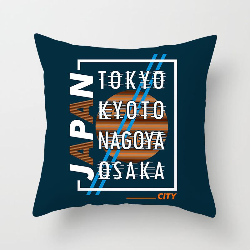 Nordic Black Letter Pillow Cushion Cover Living Room Sofa Car Pillow Cover Home Furnishings