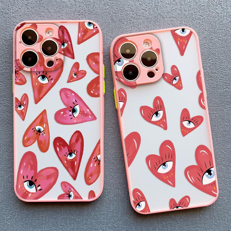Ogen van Liefde Mode Telefoonhoesje voor IPhone 17 16 Pro Max 15 14 Plus Pro Max 13 Mini 12 11 Pro Max Schokbestendige Beschermhoezen
