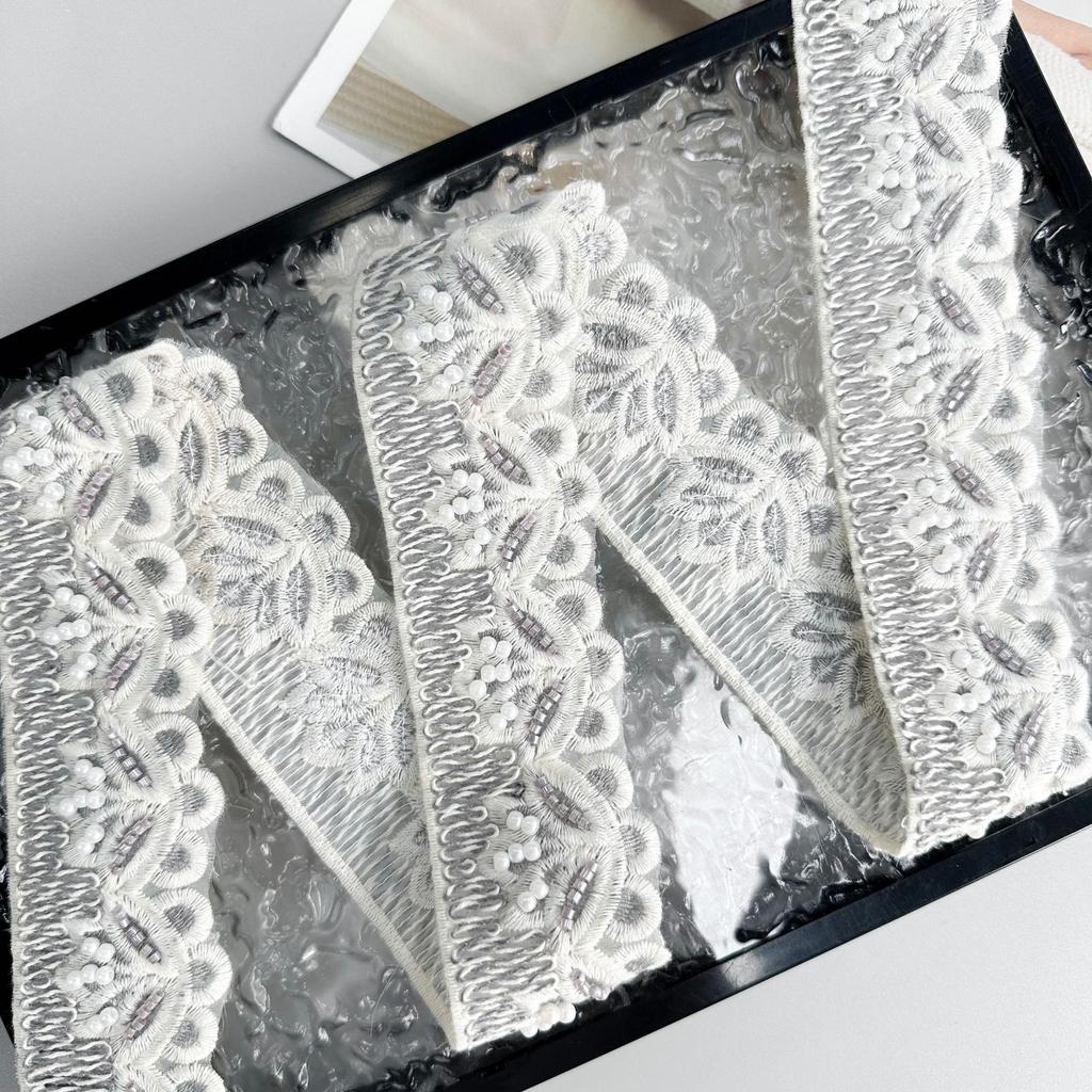 4.5Cm Organza Beads Embroidery Barcode Lace Exquisite Window Decoration Clothing Luggage Belt Decorative Lace Accessories
