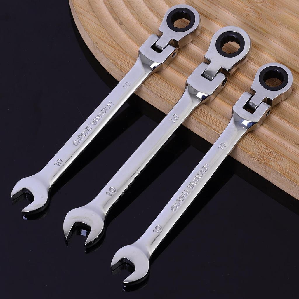 High-carbon Steel Ratcheting Wrench Adjustable Open Flex-Head Combination Spanner Metric Ratchet Wrenches Car Repair Tools