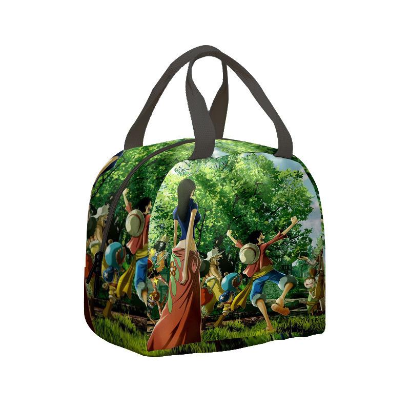 Borsa per il pranzo per bambini Anime One Piece King dei Pirati per studenti delle scuole elementari e medie Borsa da picnic con impacco di ghiaccio Borsa termica portatile per bento