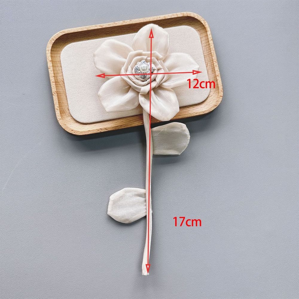 Wedding Dress 3D Flower Brooch Appliques Pearl Lace Fabric Clothing Patches Rhinestone Handmade Clothing Applique Women