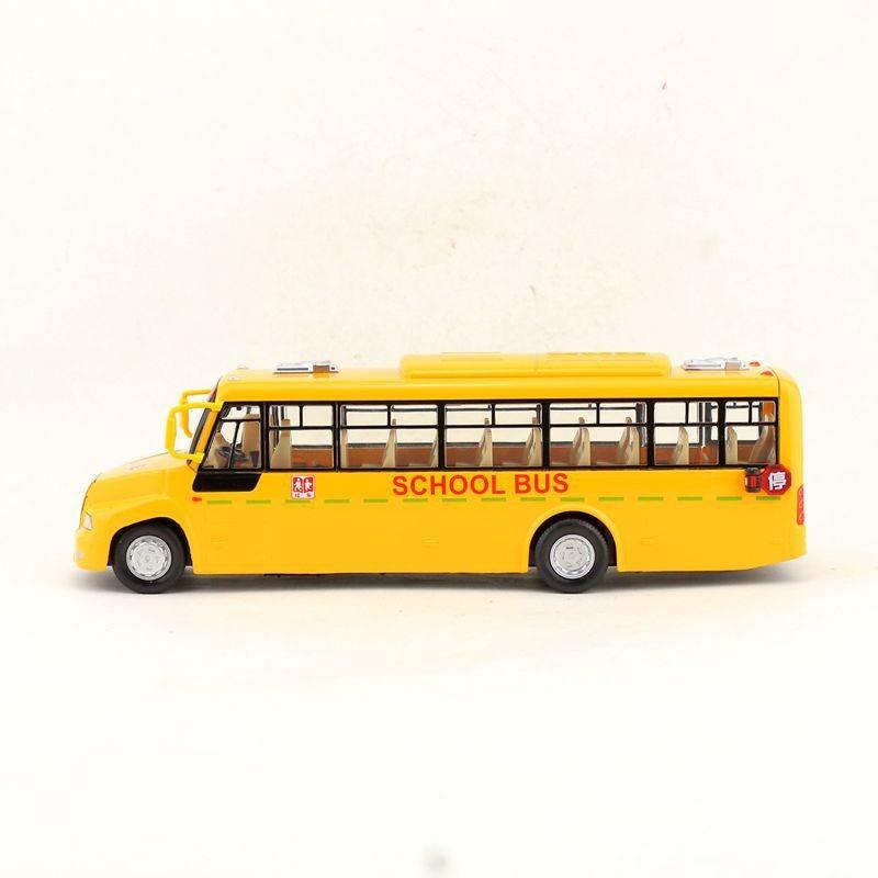 Simulation Alloy Yellow School Bus Model Toy With Sound And Functions Light