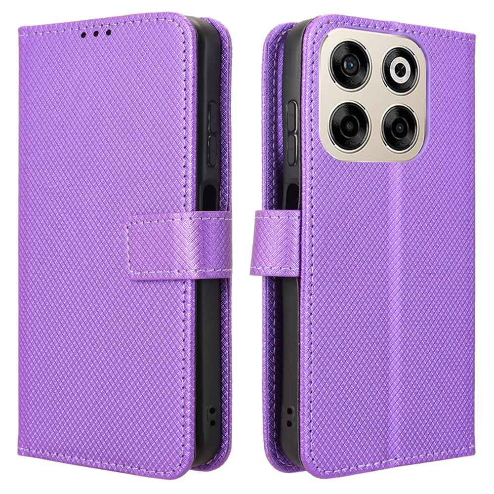 

For ZTE Blade V70/nubia V70 Case PU Leather Diamond Texture Wallet Phone Cover Purple