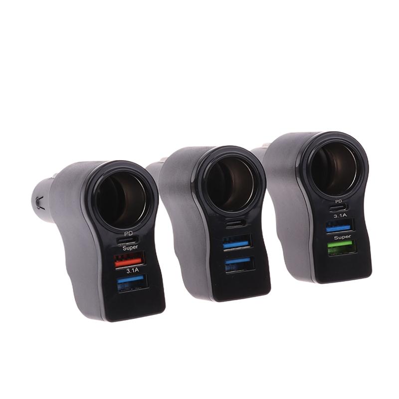 Dual Usb Car Charger Digital Display Car One To Three Cigarette Light 66W Car Multifunctional Charger