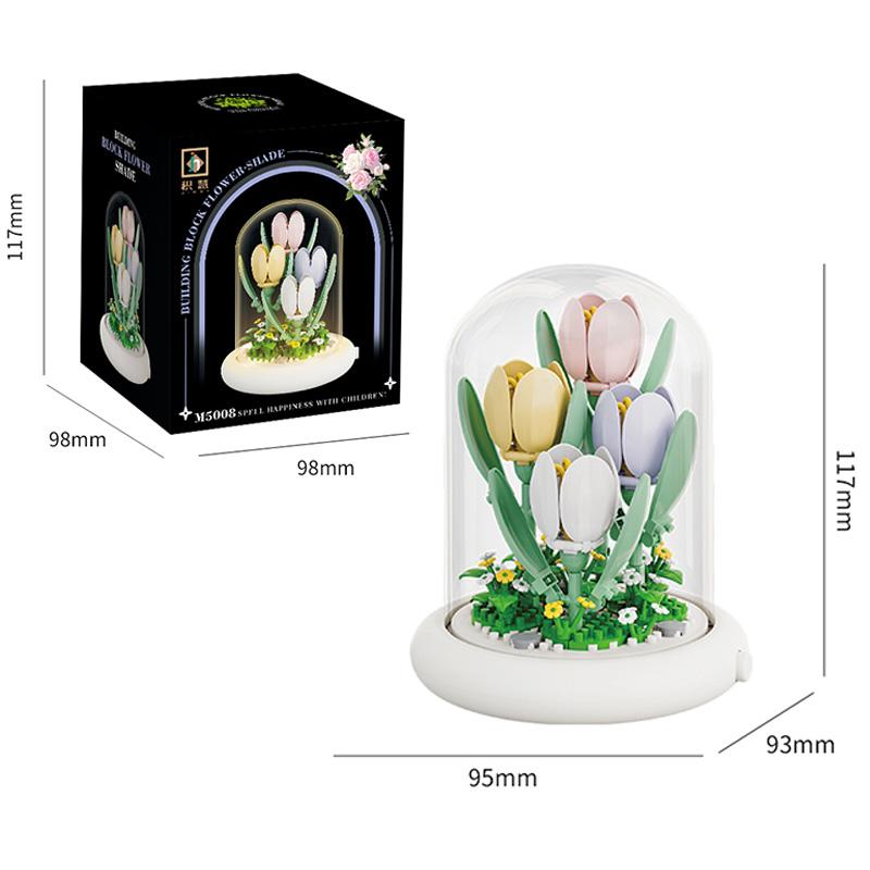 Flower(LED) Building Block Education Toys Romantic Gift For Girl