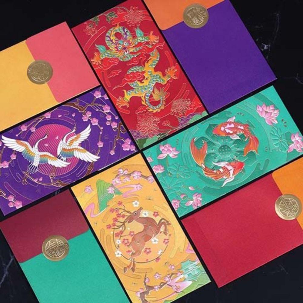 Embossed Chinese New Year Red Envelopes Hot Stamping Red Packet HongBao  2025