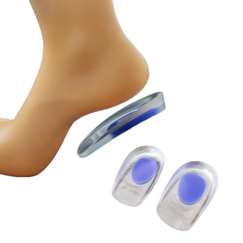 Men Women Blue Silicon Gel Heel Cushion Insoles Soles Relieve Foot Pain Protectors Spur Support Shoe Pad High Heel Inserts