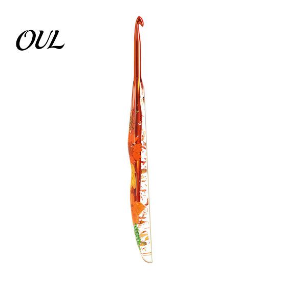 Crochet Hook Resin for Beginners, Crocheting Lovers, 2.0mm-8.0mm Ergonomic Gift Set with Long Floral Handle Blankets, Dolls, Shawls, Hats, Scarves