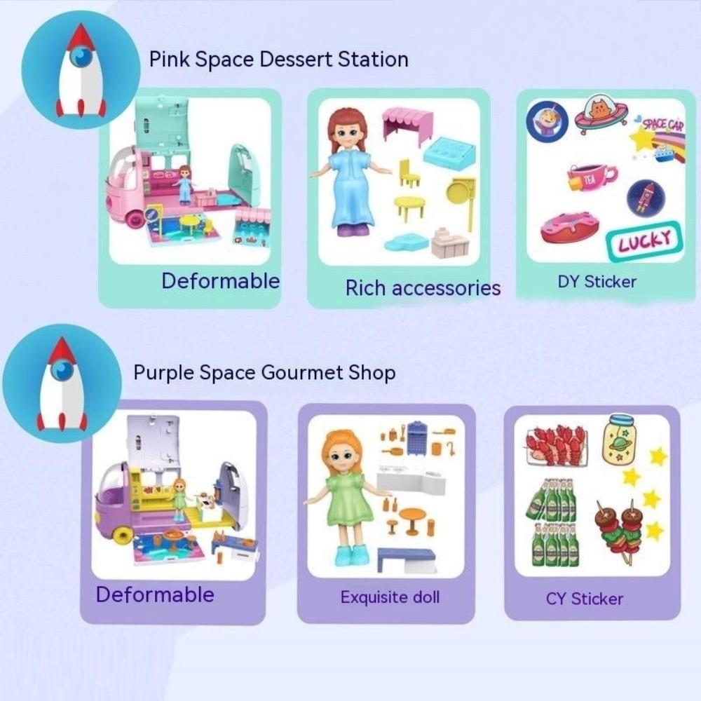 Multi-scene Space Car Parent-child Dessert Kitchen Set New Interactive Toys  Children Gift