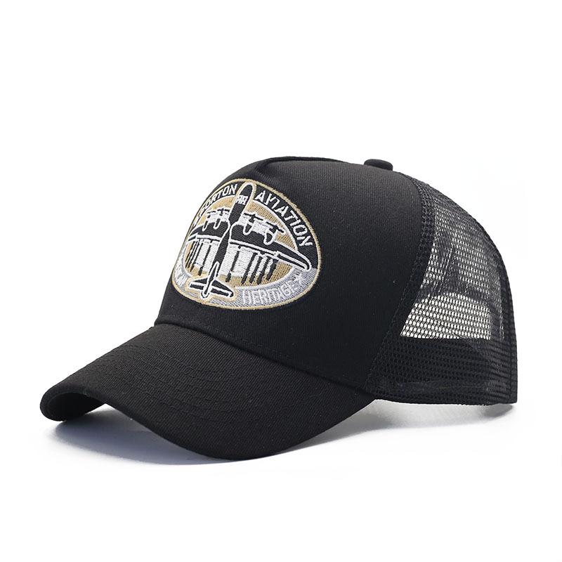 Hot Sale Truck Driver Airplane Embroidery Mesh Cap Men's Color Matching Breathable Cap European and American Fashion Baseball Cap