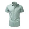 Men's White Slim Fit Short Sleeve Dress Shirt