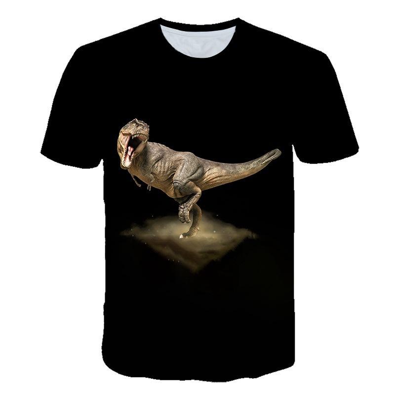Sommar Rundhals Dinosauriemönster 3D-tryck Topp Trendig Casual Kortärmad Herr T-shirts