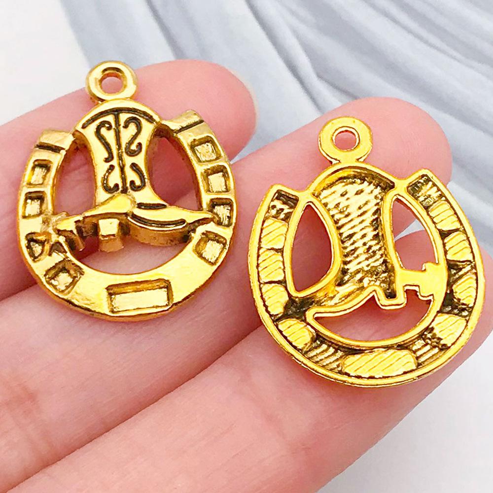 Cross-border Cowboy Western Bracelet: Horseshoe, Hat, Cactus Alloy Pendants for DIY Jewelry.