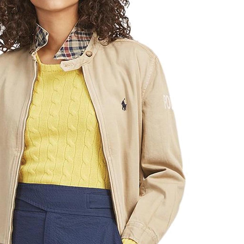 Polo Ralph Lauren Ss23 Solid Color Zip Collar Long Sleeve Jacket Women Jacket Brown 211794216-001