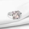 Bold Princess Cut Zircon Ring for Women Luxury European Inlaid Engagement Jewelry Statement Finger Ring
