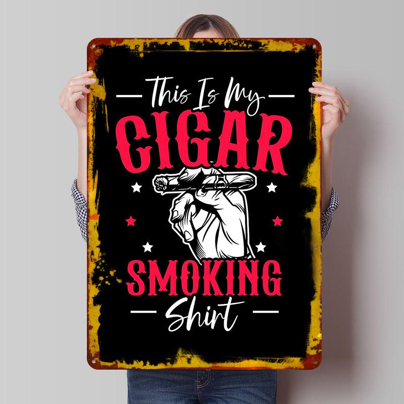 

Cigarette Smoker Tin Plaque Poster Customized Wall Art Retro Vintage Metal Signs for Man Cave Decoration Living Room Decor Men 7.9x11.8In(20x30cm)