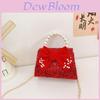 Princess Artificial Pearl Handbag For Kids With Light Cushioning And Satin Lining For Daily Use