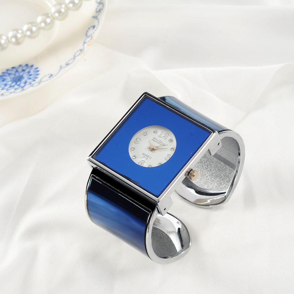 

Новые модные женские часы-браслет, женские квадратные часы синий