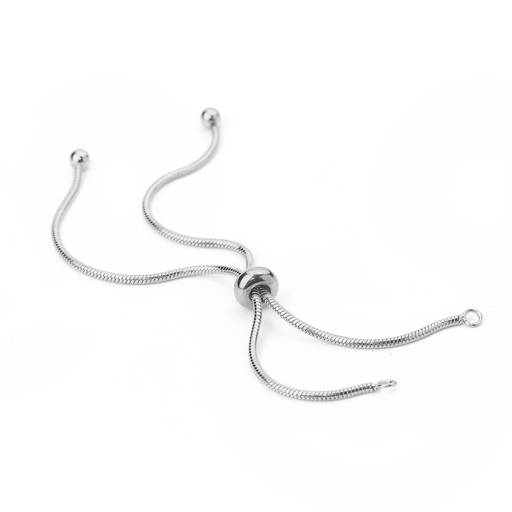 1Piece 304 Stainless Steel Adjustable Slider/Slide Extender Chain For Handmade DIY Making Jewelry Bracelet Findings,