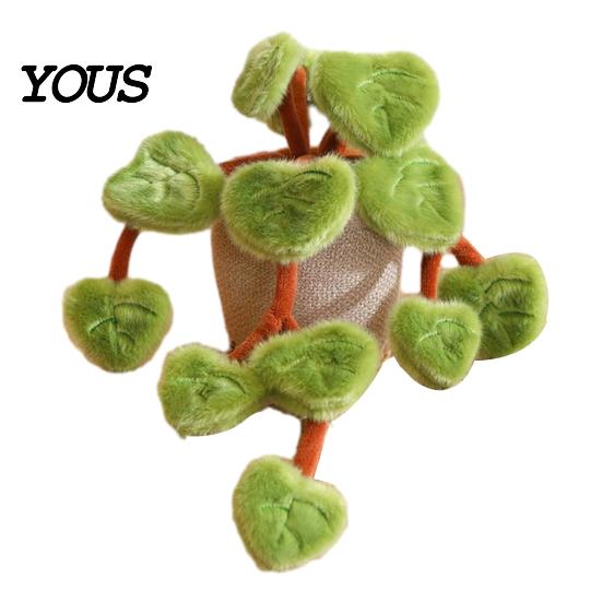 Bendable Vine Branches Cute Artificial Pothos Plant Toy, Short Plush Stuffed Ornament with Vine, Faux Greenery Soft Decor for Bedroom herbs