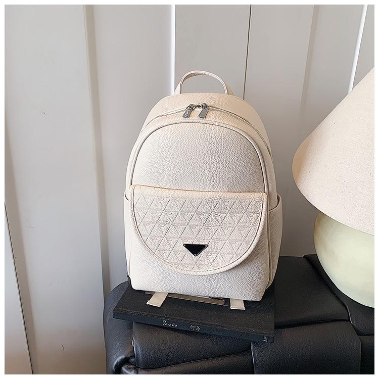 

Women s fashion casual soft leather bag light women s travel backpack trendy college bag backpack белый