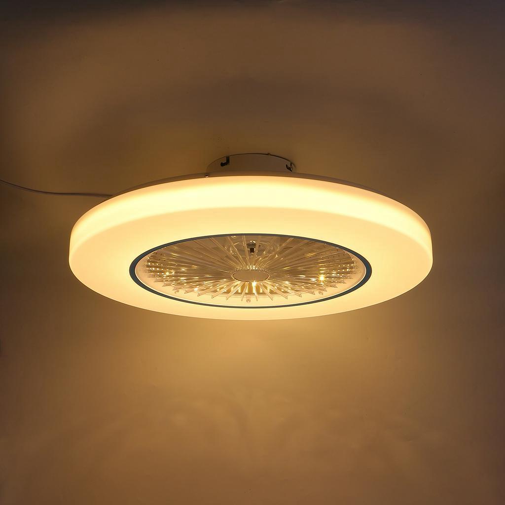 Light ceiling fan Led Ceiling Fan with lights remote control modern lighting three-color dimming ceiling light White 72W 58*18cm