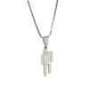 Moderne Kippkopf Zwerg Edelstahl Zirkon Anhänger Halskette für Männer Frauen Hip-Hop Punk Halsband Accessoire Schmuck Geschenk