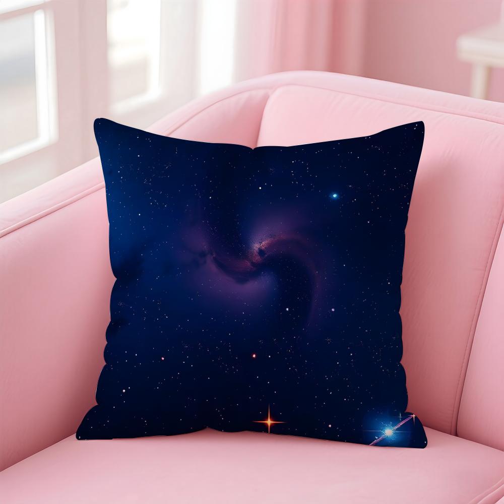 PPretty dream Galaxy starry sky Cushion Cover Pillow Case Soft Friendly Fabric  Concealed Zipper