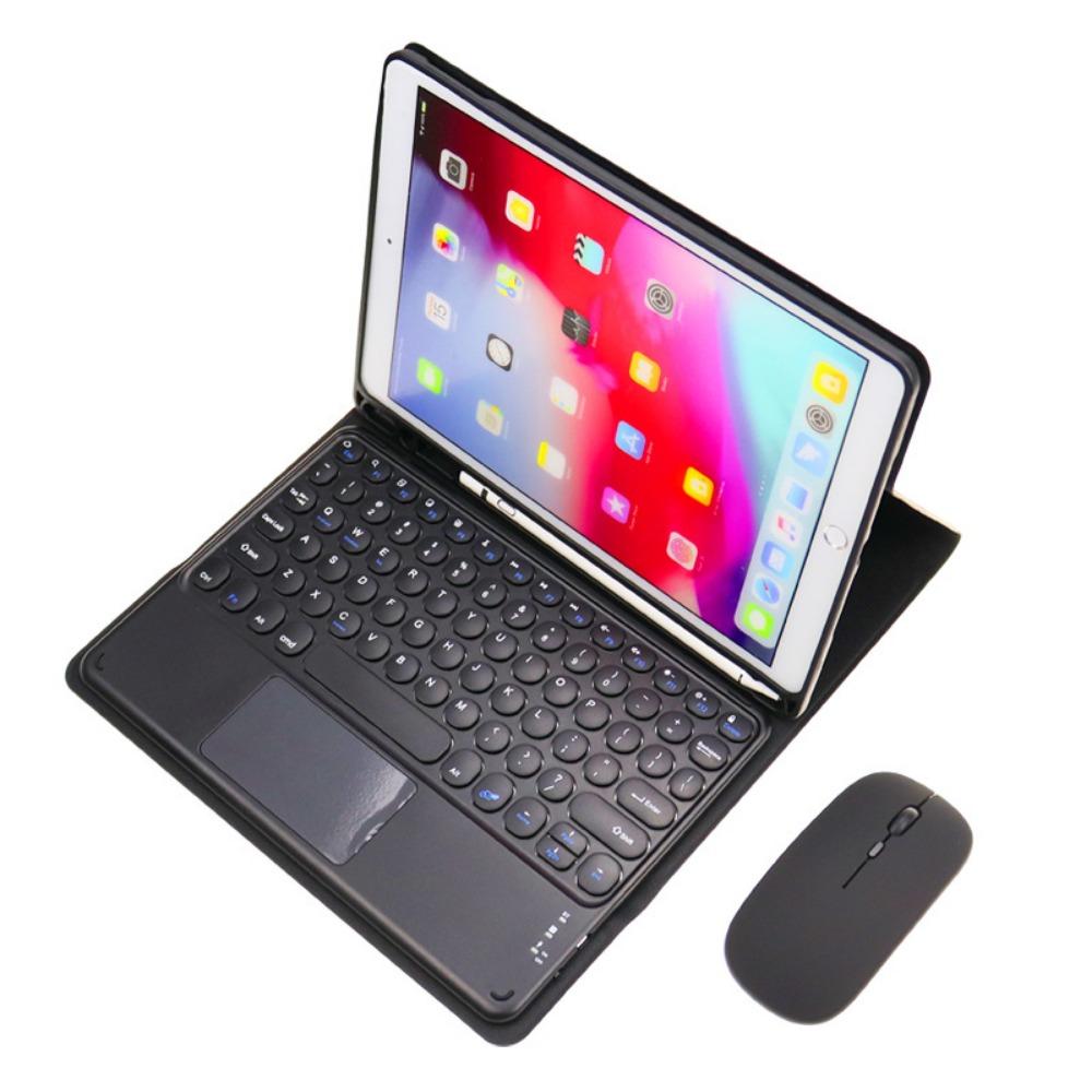 For iPad 11 Leather Case with Detachable Bluetooth Keyboard Touch Control for 10.9 10.2 Inch Tablet Mouse