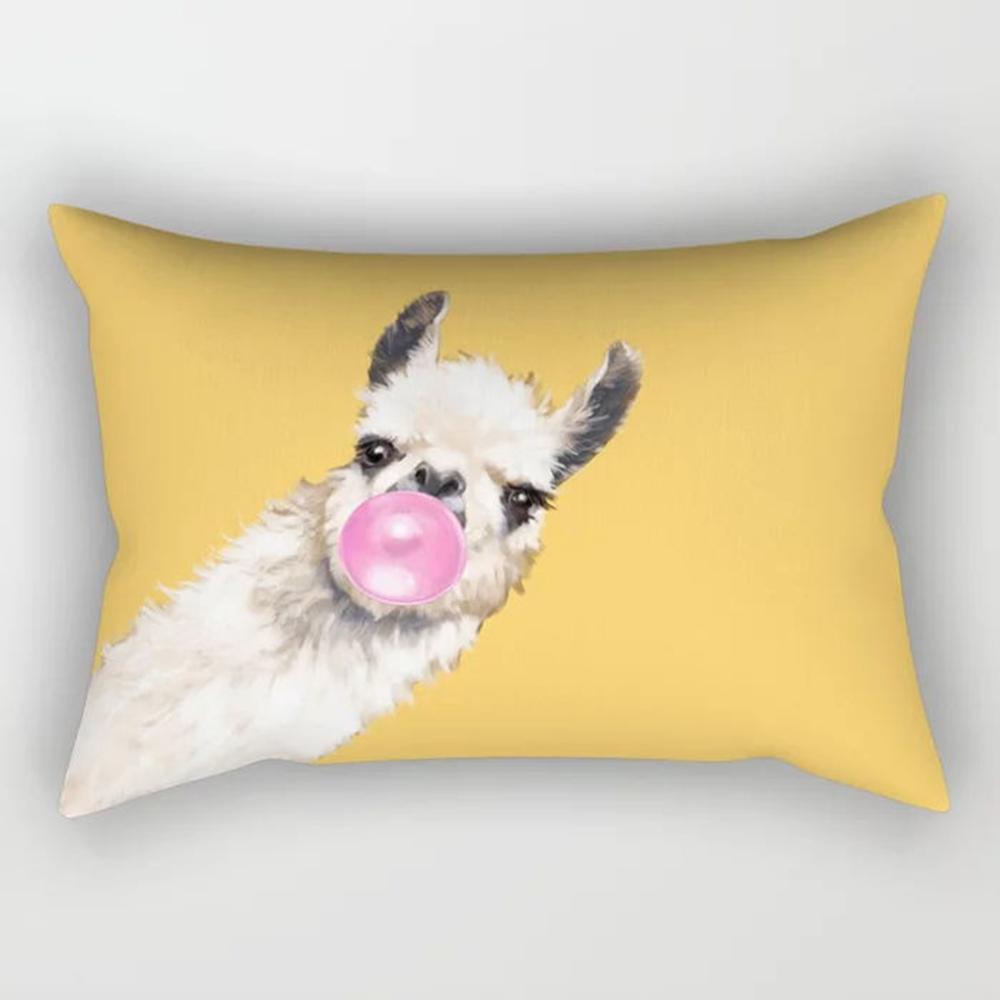 Yellow Geometric Rectangle Pillow Decorative Pillowcase Living Room Cushion Cover Simple Fashion Home Accessories