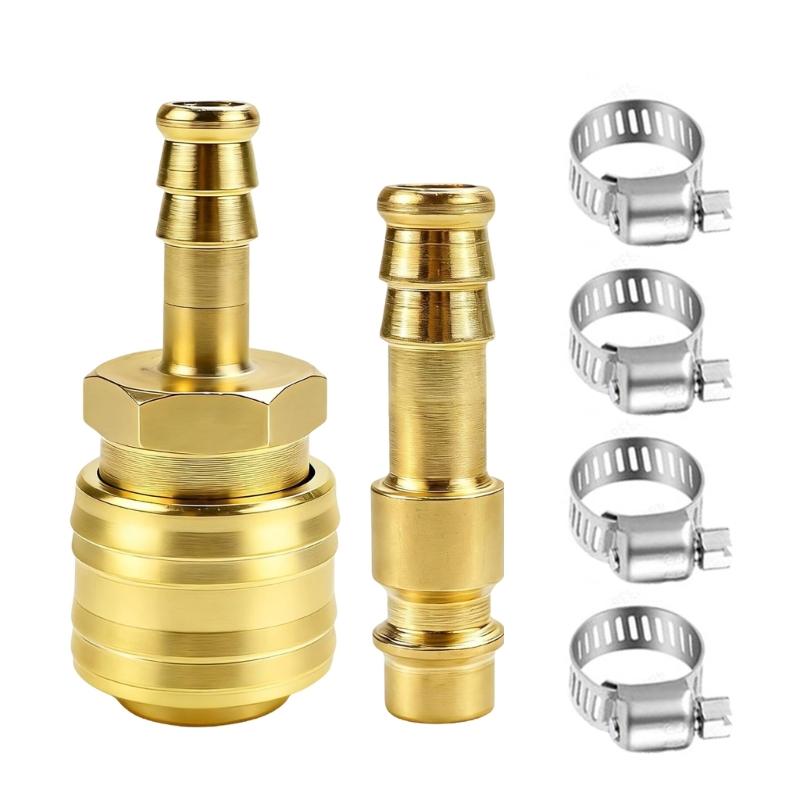 

Air Compressor Hose Connector 8/10mm with Tightening Clamps for Pneumatic Tool and Air Hose Application Easy Installation