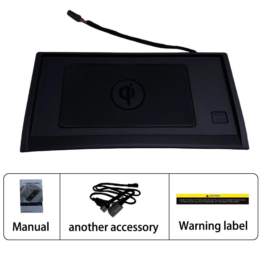 

Беспроводное автомобильное зарядное устройство Qi 15 Вт, быстрая зарядная панель для Toyota Fortuner 2016 - 2024, автомобильные аксессуары, мгновенное освобождение и зарядный держатель 24mm чёрный