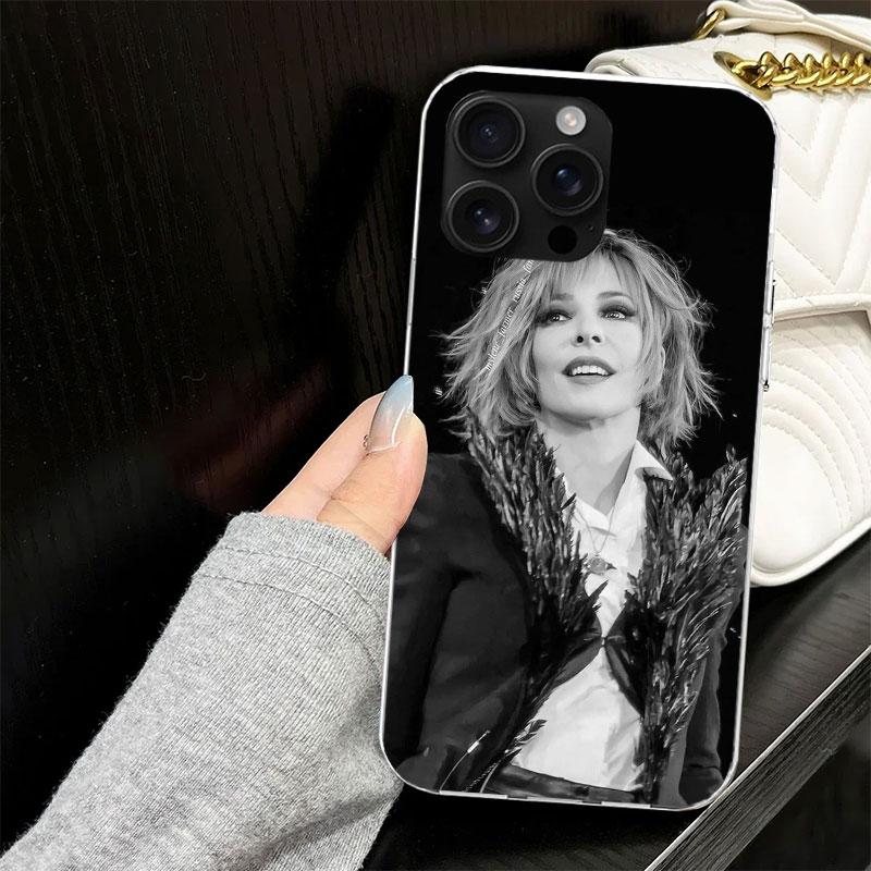 Mylene Farmer Case for iPhone 17 Air 16 16E 15 14 11 Pro Max Soft Phone Cover 12 13 Mini 7 SE 2020 8 Silicone Black Capa