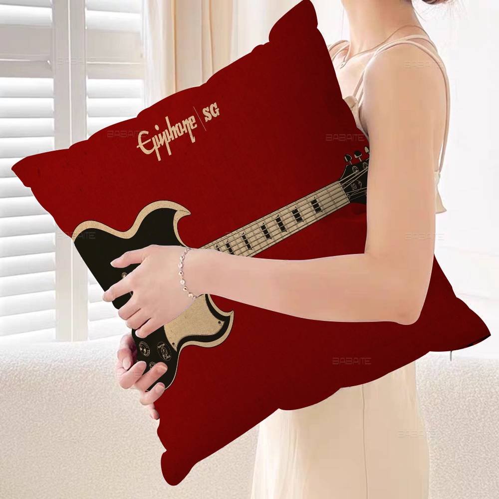 Gibson Guitar Logo Cushion Cover Pillowcase Upholstery Sofa Throw Pillow Home Decor Pillowcas