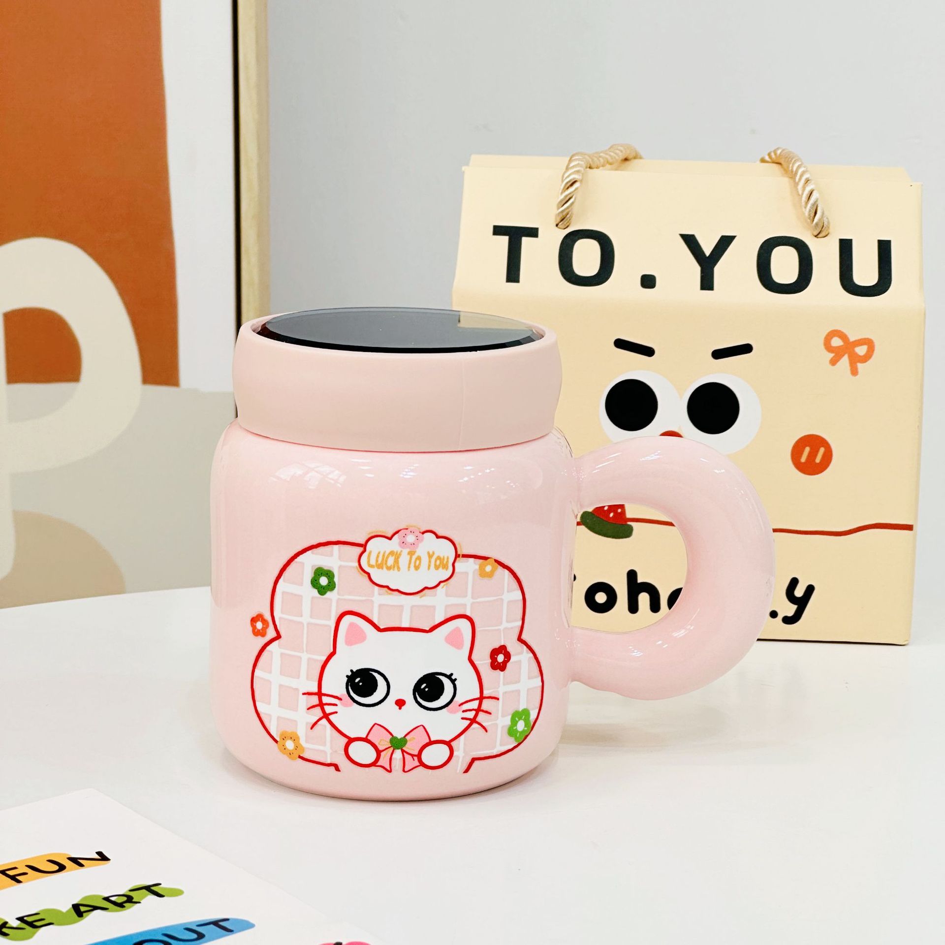 

Cartoon Animal Ceramic Mug Girl Heart Cup Gift for Best Friend Birthday Water Cup Office Home Breakfast Cup 400ML