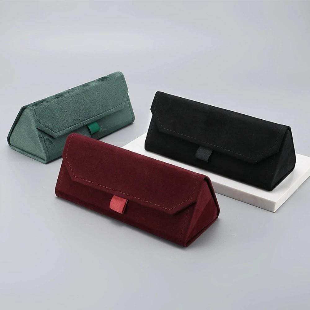 Portable Triangle Folding Plush Box Glasses Box Glasses Case Sunglasses Case