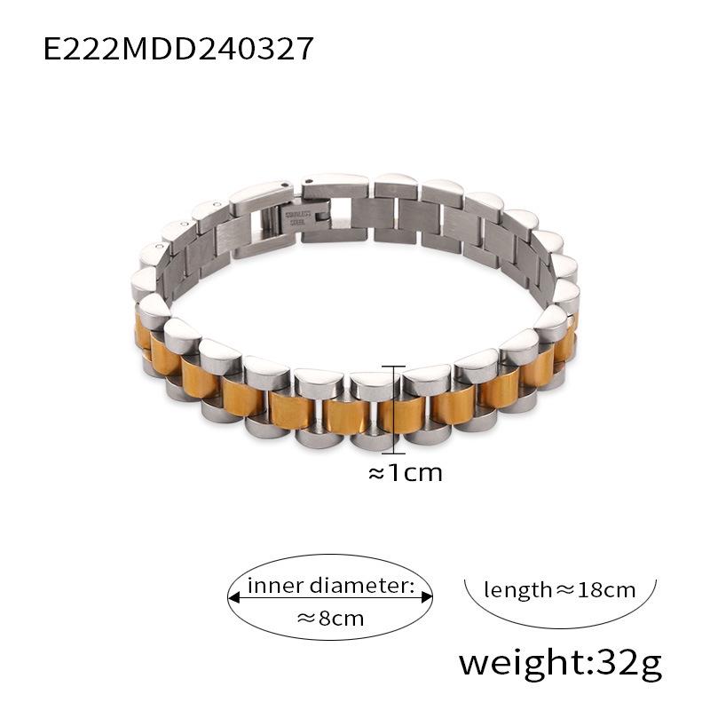 Men's Hip-Hop Minimalist Gold-Plated Titanium Chunky Chain Bracelet