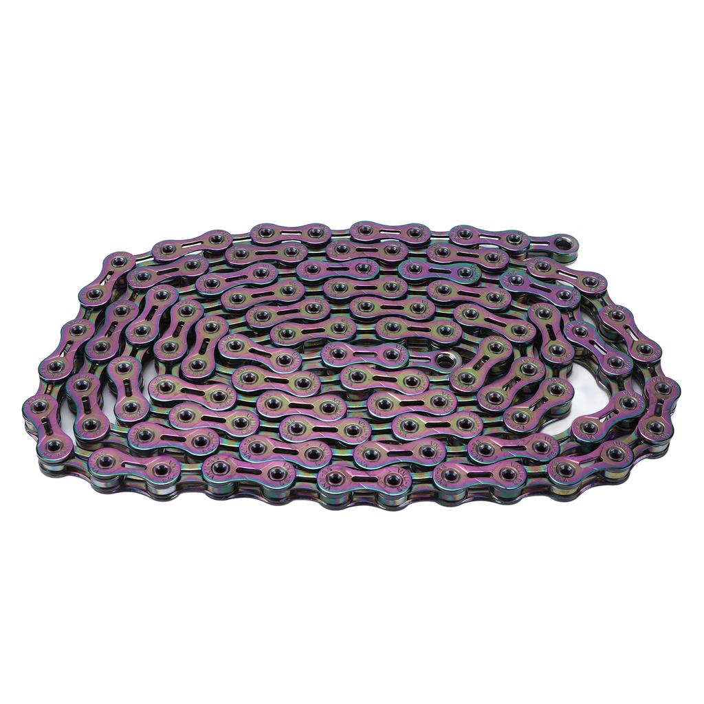 9 Speed Mountain Bike Chain Full Electroplating Treatment Durable Colorful Bicycle Chain