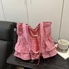 Fashion and Popular Plaid Commuter Simple Tote Bag Niche Design Armpit Bag Large Capacity Shoulder Bag