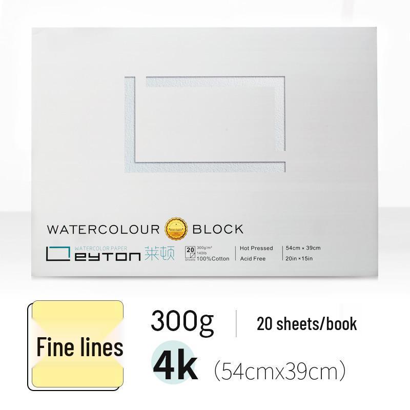 Leighton Portable Watercolor Sketchbook - Hand-painted, All Cotton, 32k-4k Sizes, 300g, Fine to Coarse Textures.